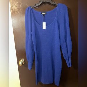 NWT blue sweater dress-balloon sleeves